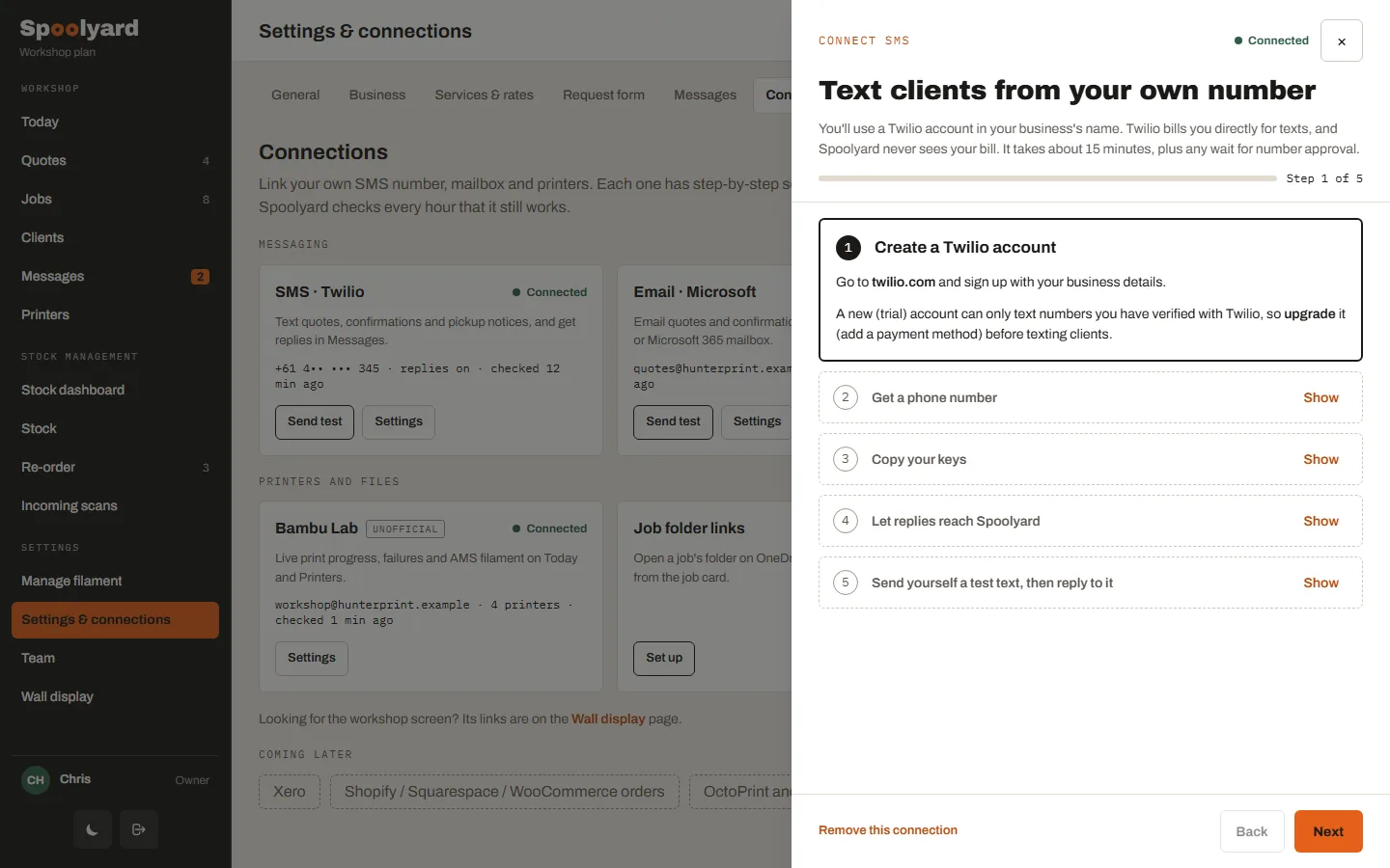 The SMS setup guide