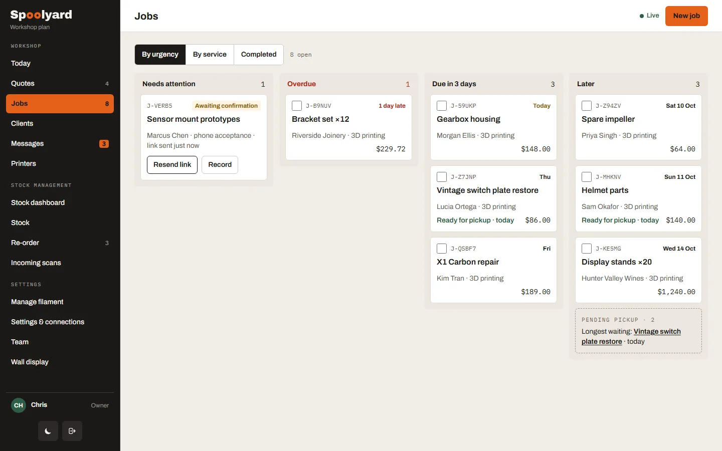 The jobs board
